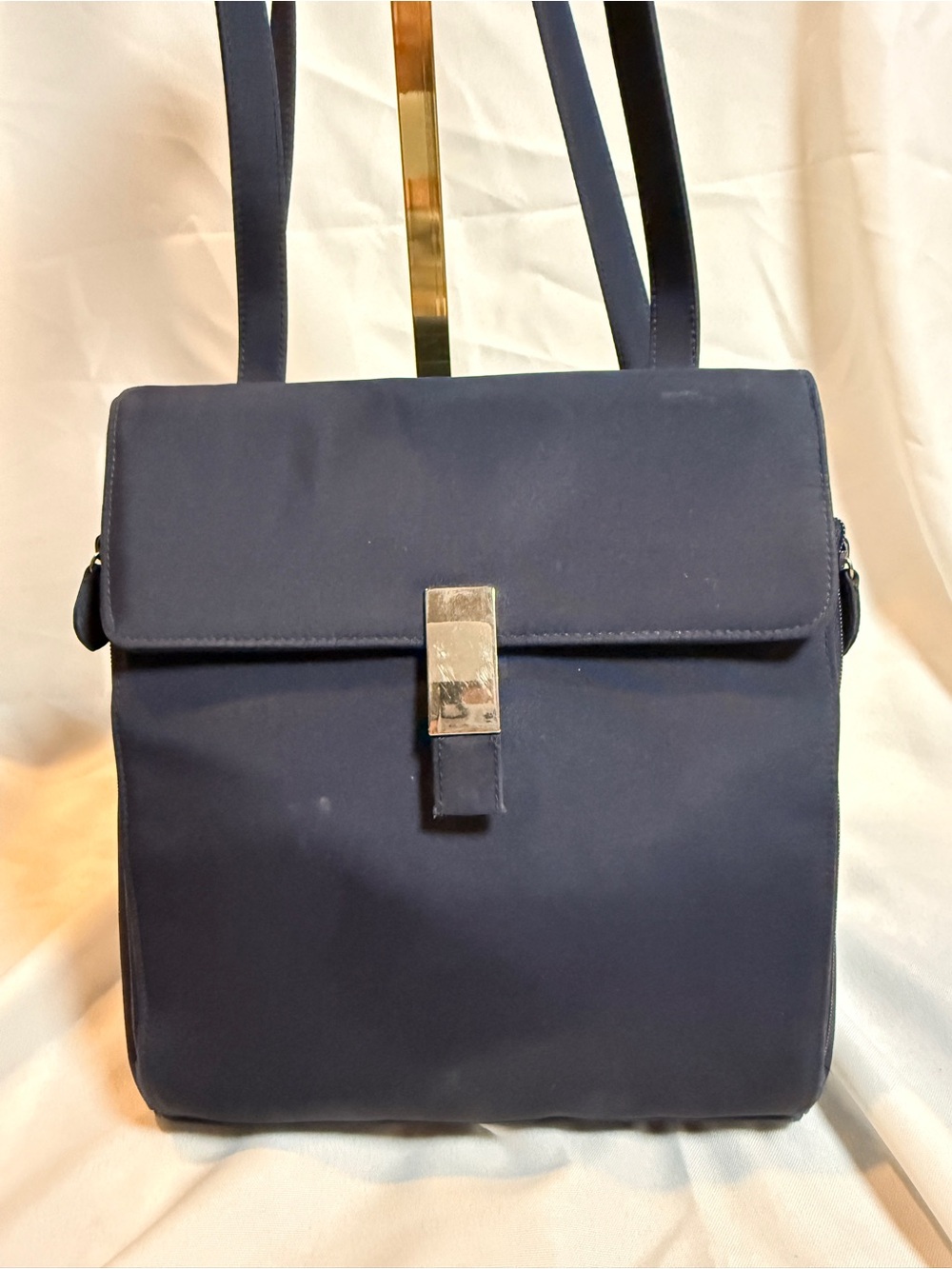 Jacqueline Ferrar Navy Shoulder Bag w/ Long Strap *Vintage*